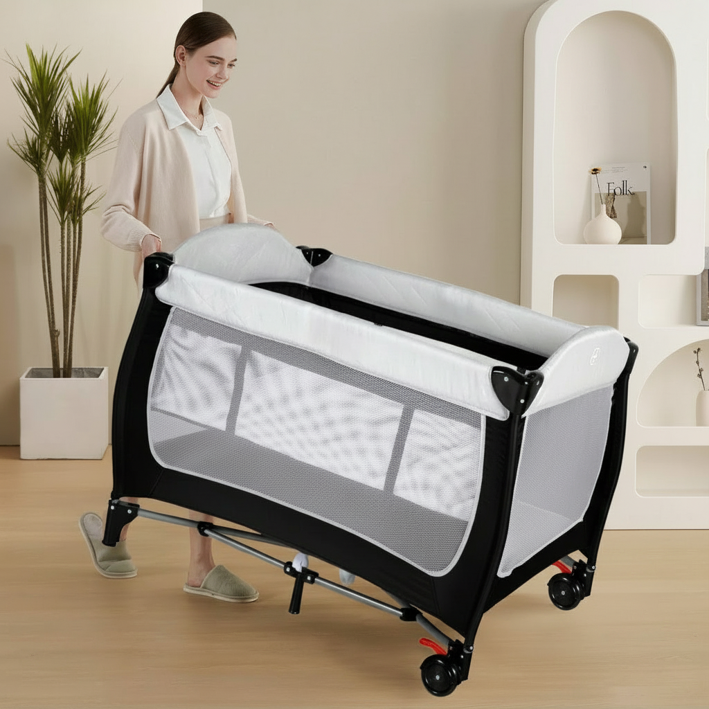 4 In 1 Portable Baby Playard with Bassinet And Changing Table For Infants