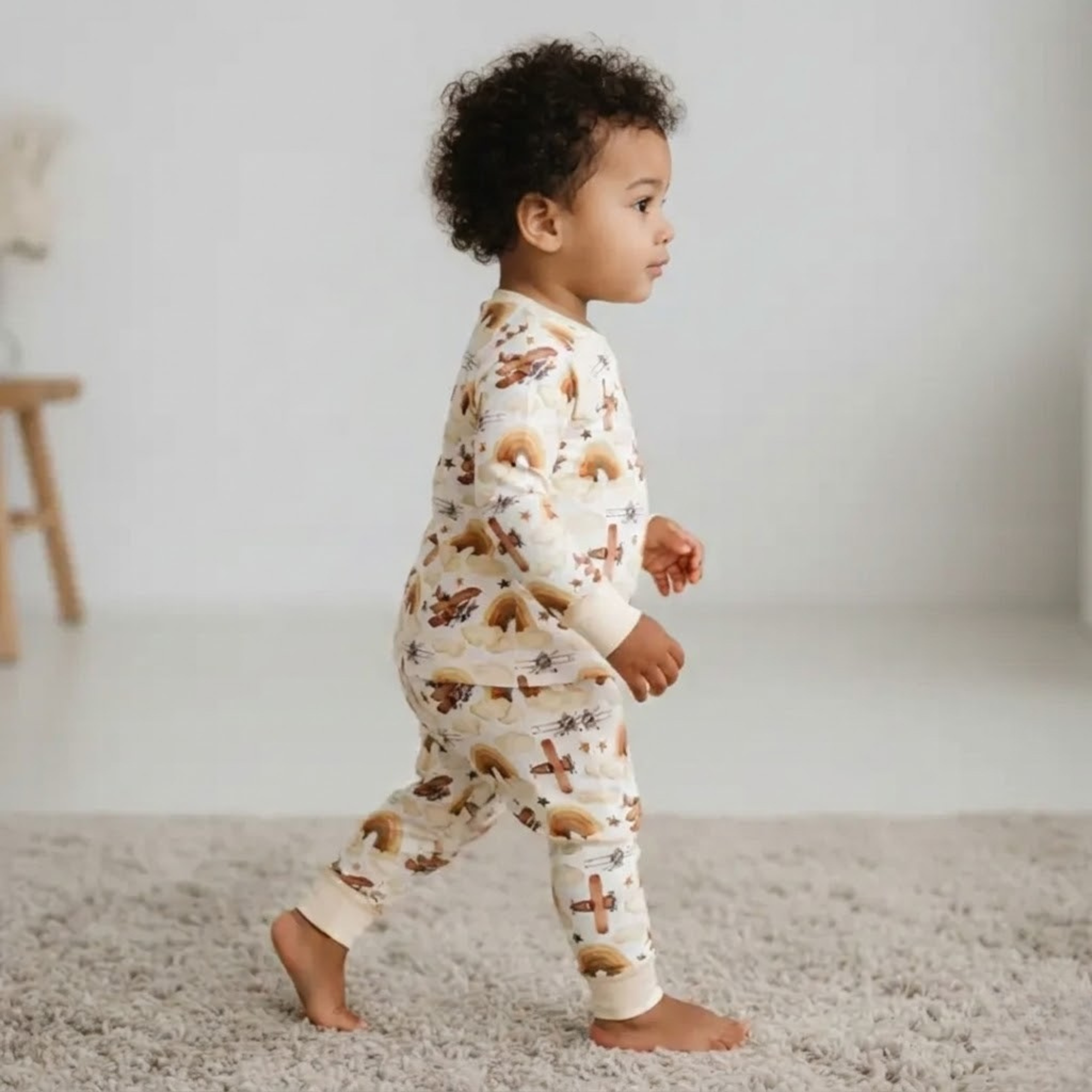 Neutral Skies Two Piece Pajama Set