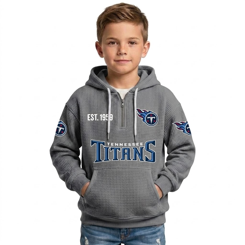 Titans EST 1959 Quarter Zip Waffle Hoodie For Kids