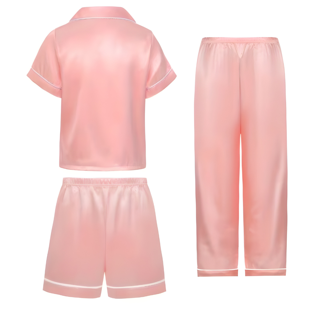 Three Piece Casual Pajama Set For Girls