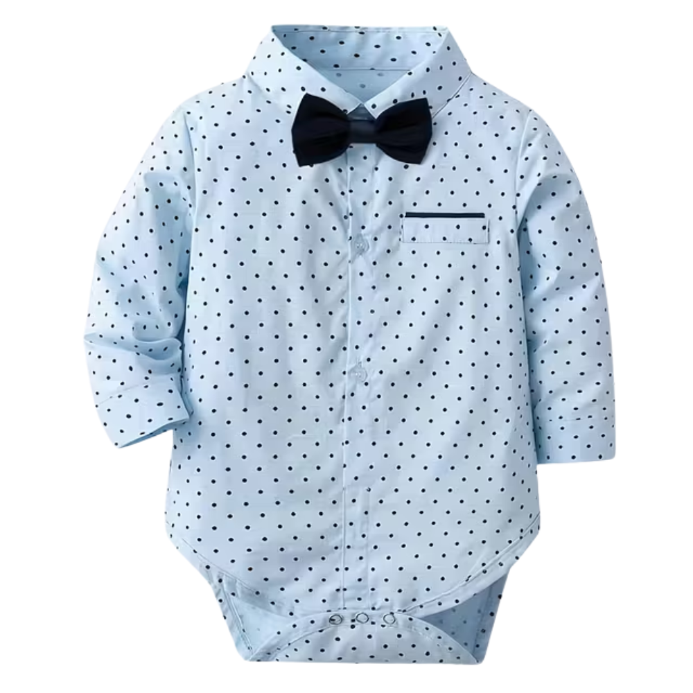 Three Piece Formal Outfit With Shirt Bow Tie Suspenders Pants And Hat