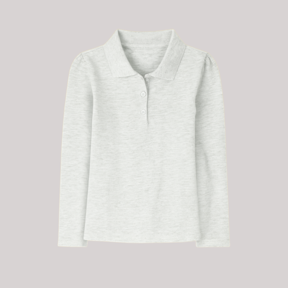 Girls Long Sleeve Pique Polo