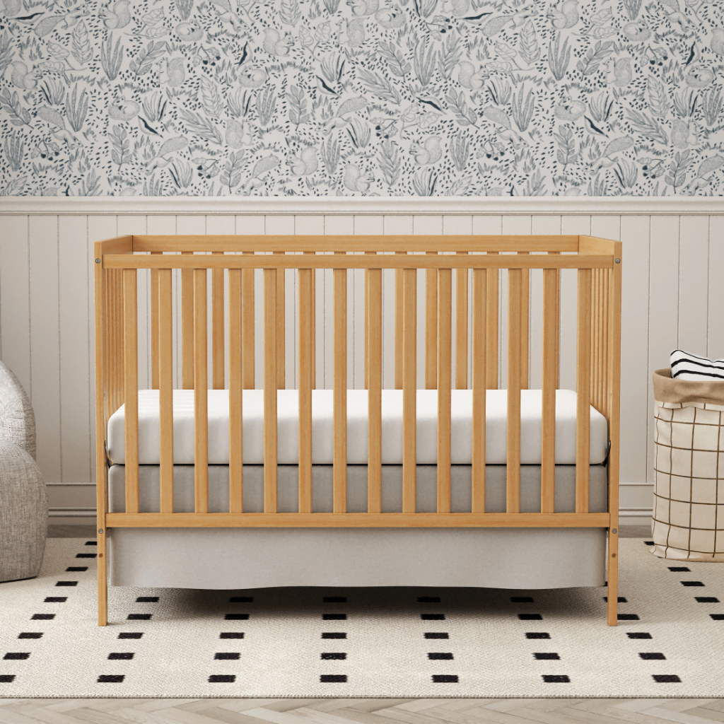 5 In 1 Convertible Toddler Bed In Natural Pinewood for Nursery