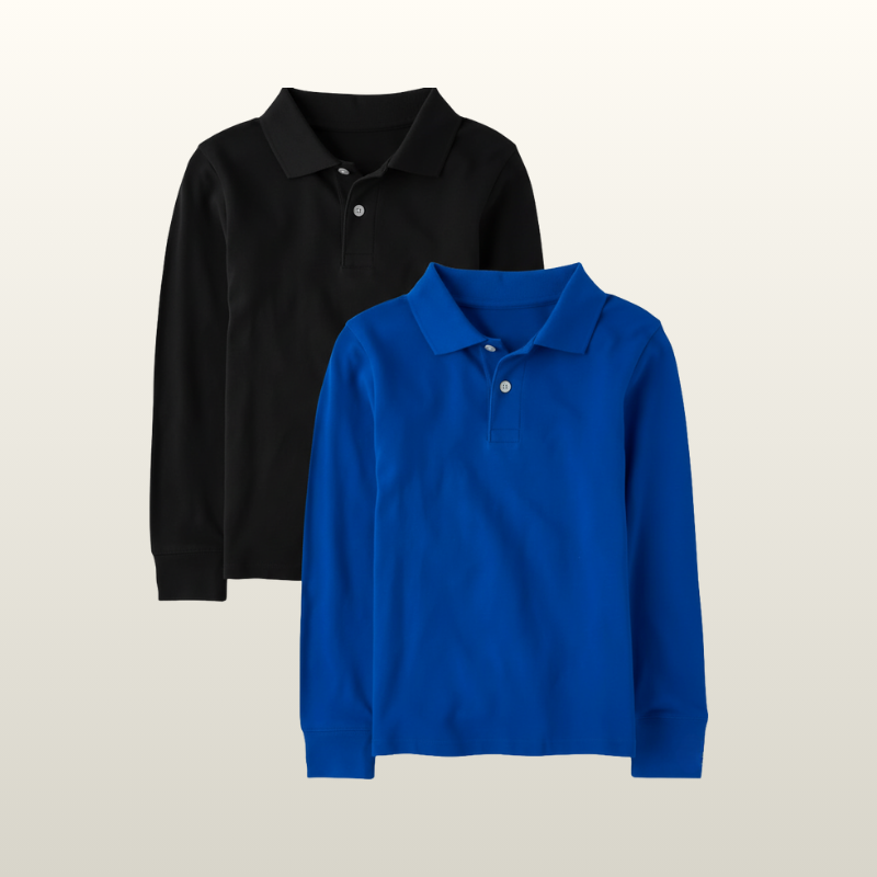 Boys Uniform Long Sleeve Pique Polo