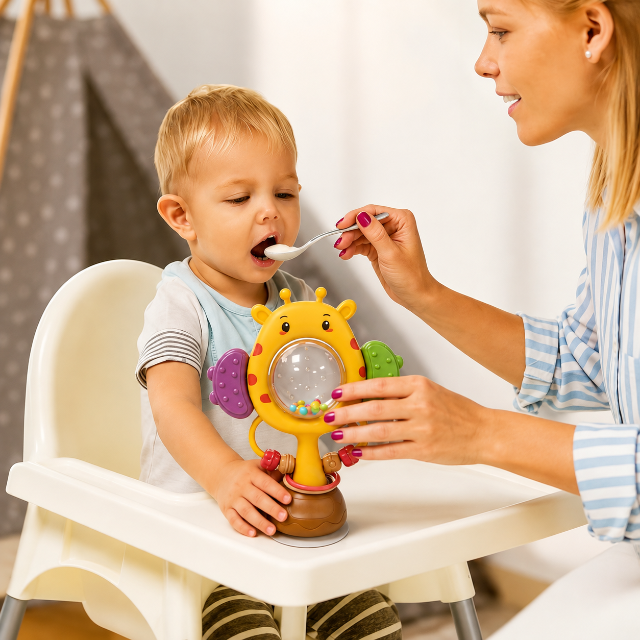 Baby Suction Cup Spinner Toy With Rotating Sensory Play