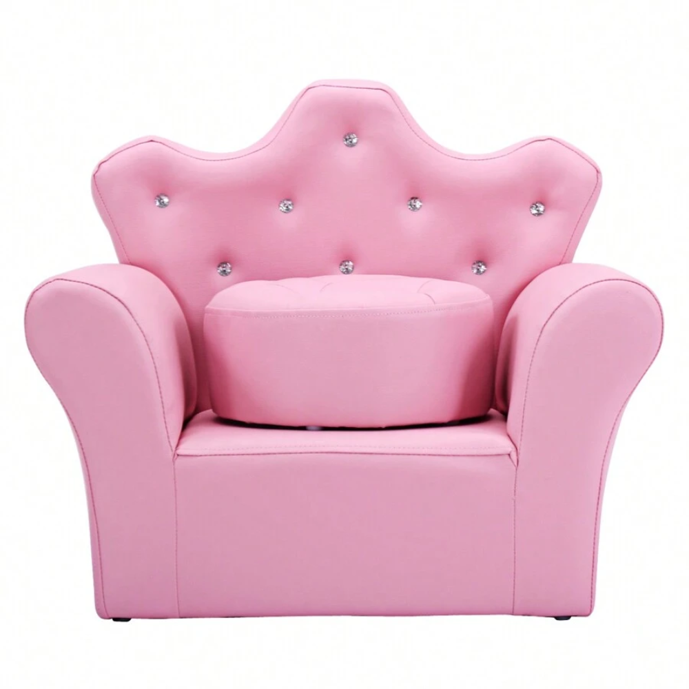 Toddler Princess Armchair With Matching Ottoman Whitepink