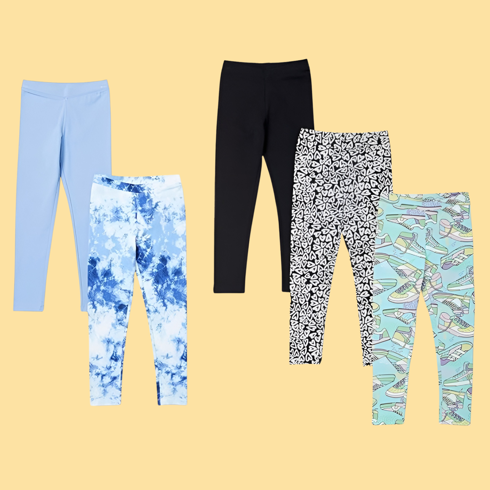 Girls and Toddlers Leggings Pack of 5