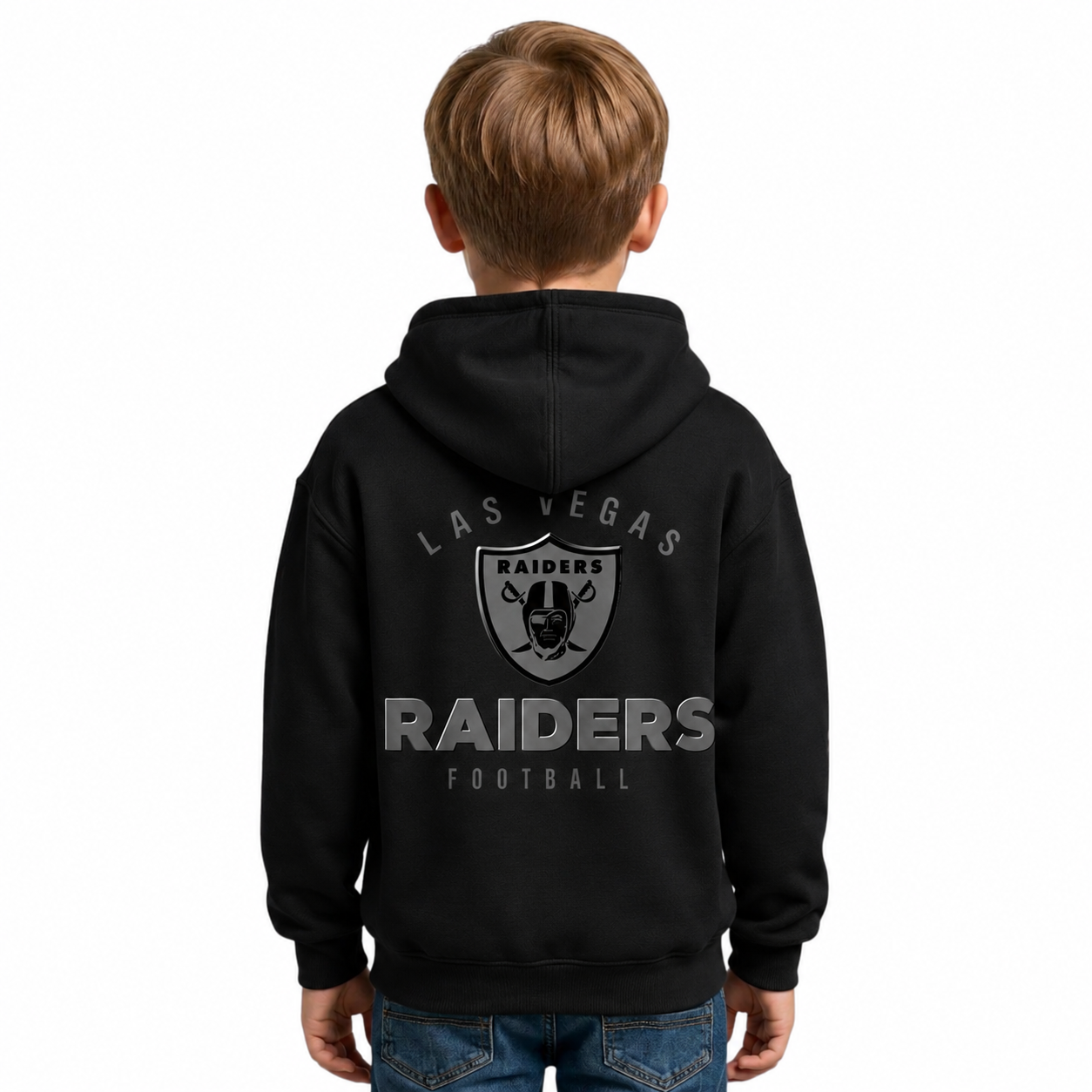 Las Vegas Raiders Printed Football Fan Hoodie For Kids