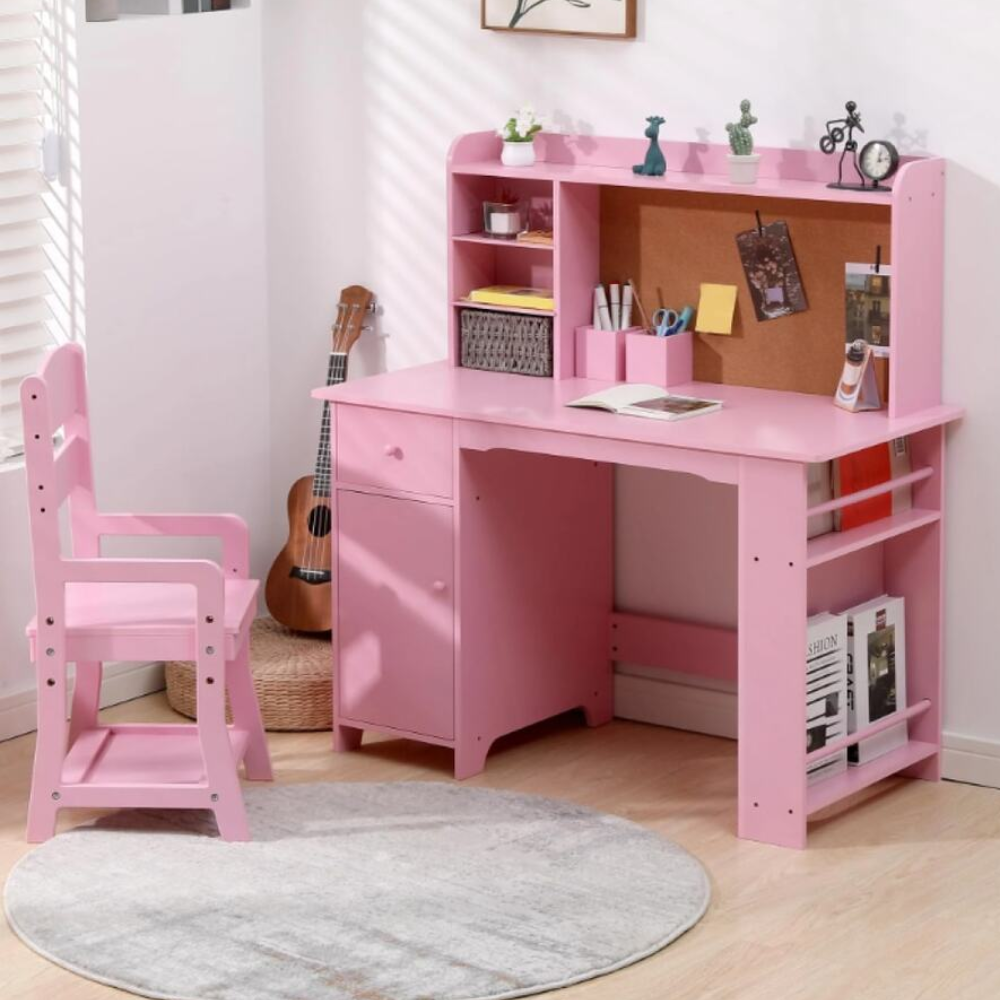 Kids Study Desk And Chair Set Wood Children Study Table Student