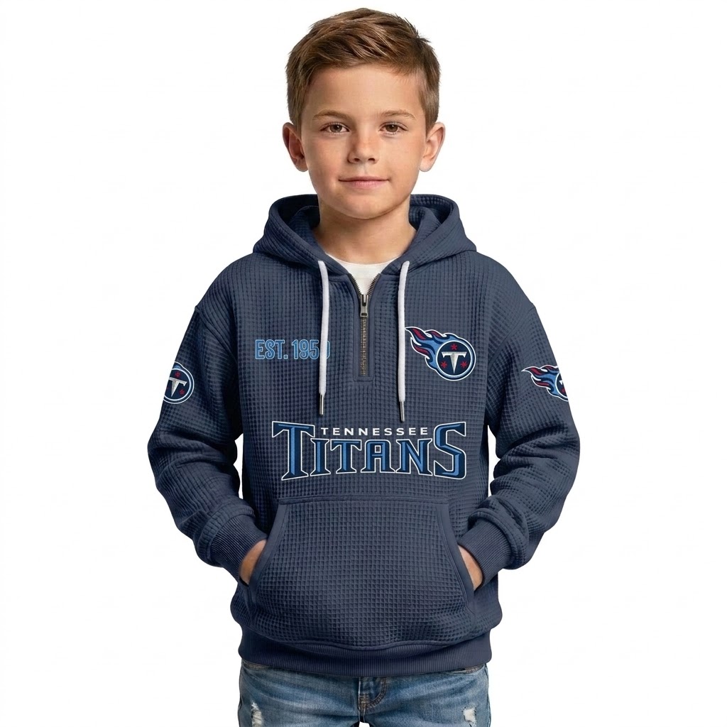 Titans EST 1959 Quarter Zip Waffle Hoodie For Kids