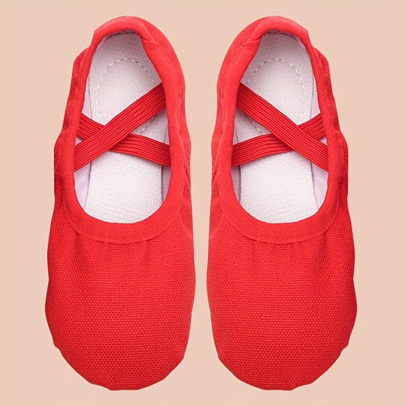 Christmas Canvas Ballet Dance Shoes For Girls With Band Closure