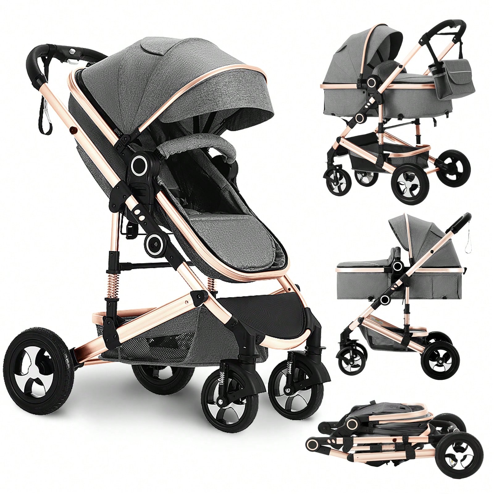Todefull Dual Mode Reversible Bassinet Stroller