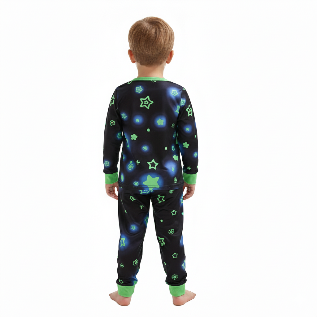 Long Sleeve Dinosaur Print Pajama Set For Kids