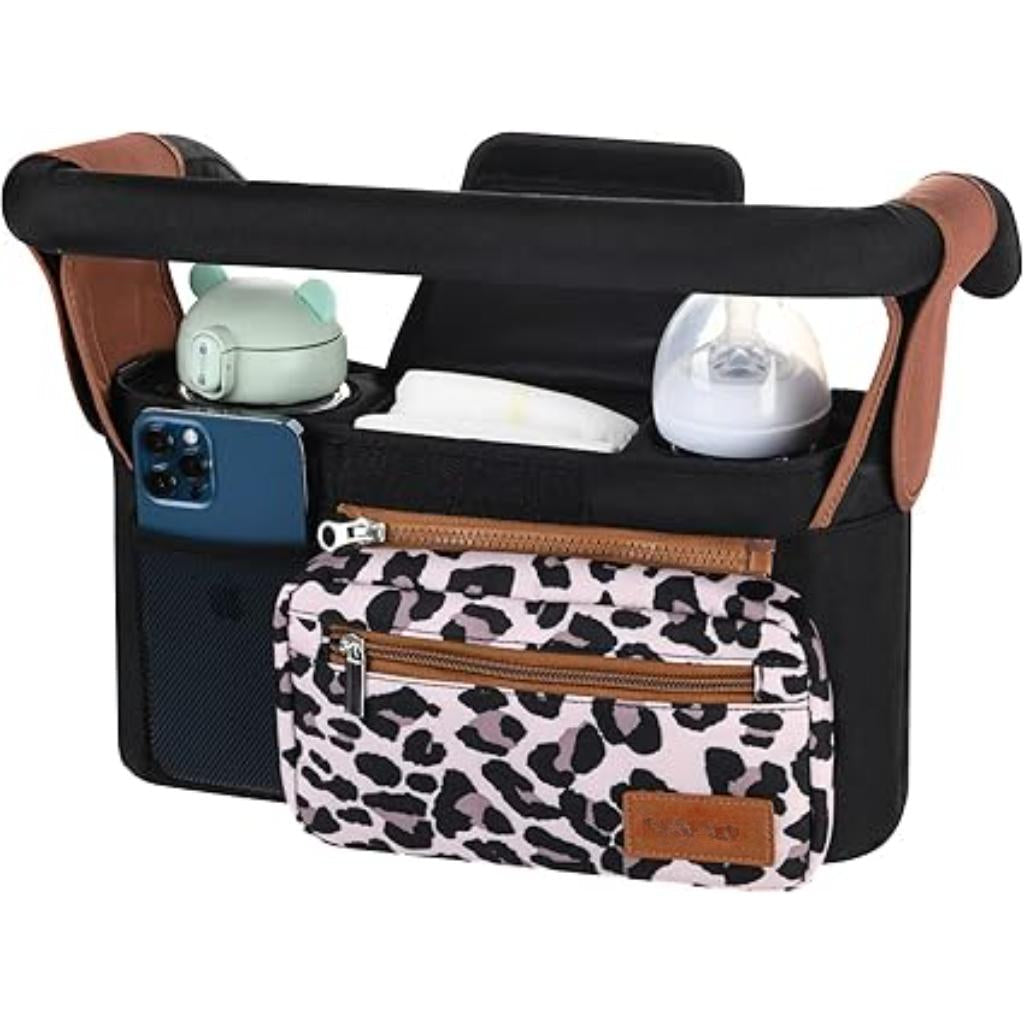 Stroller Organizer Bag With Zipper Pockets