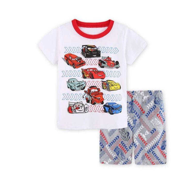 Kids Multi-Car Race Team Shorts Set - Children Pajamas