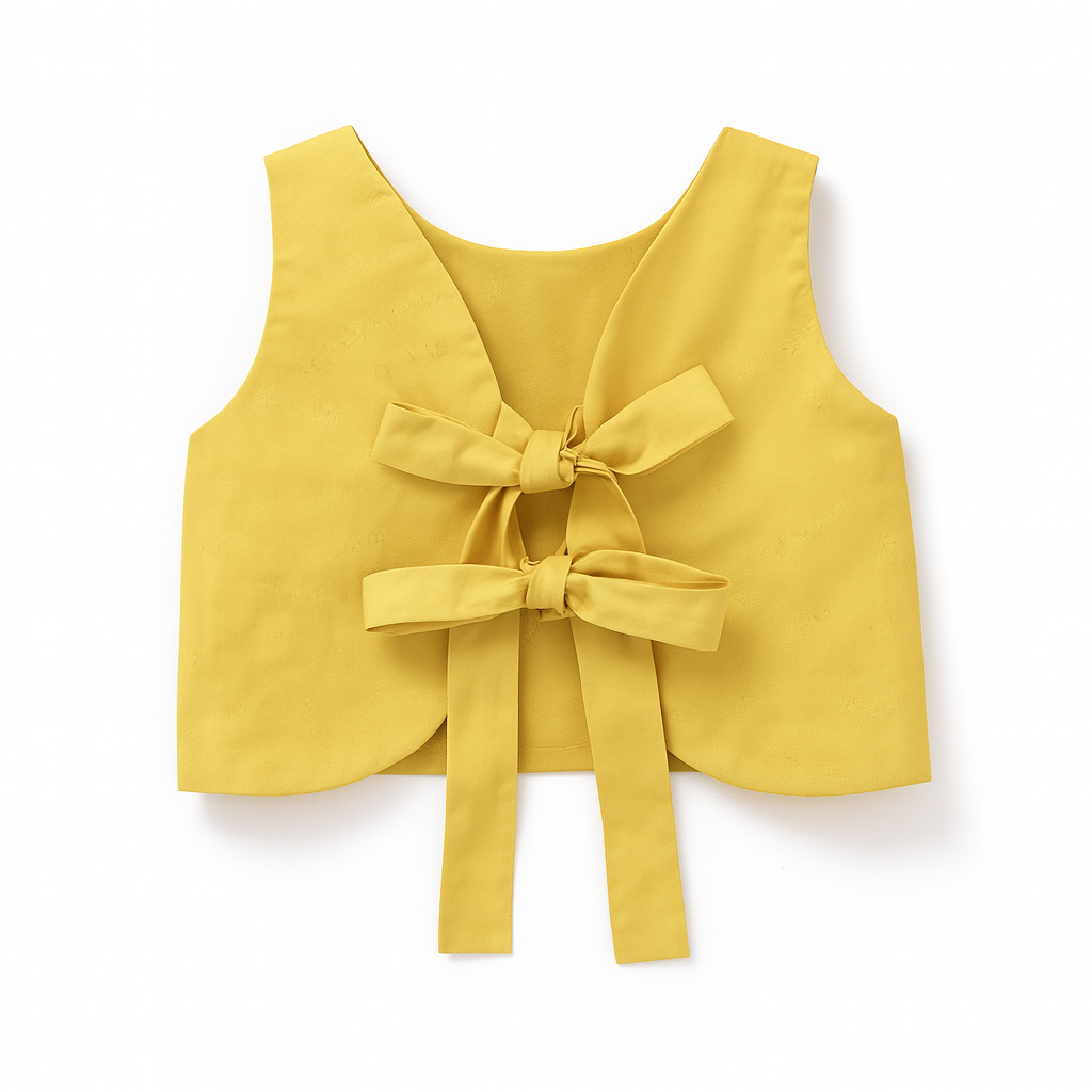 Toddler Two Piece Yellow Top and Pant Set with Hat