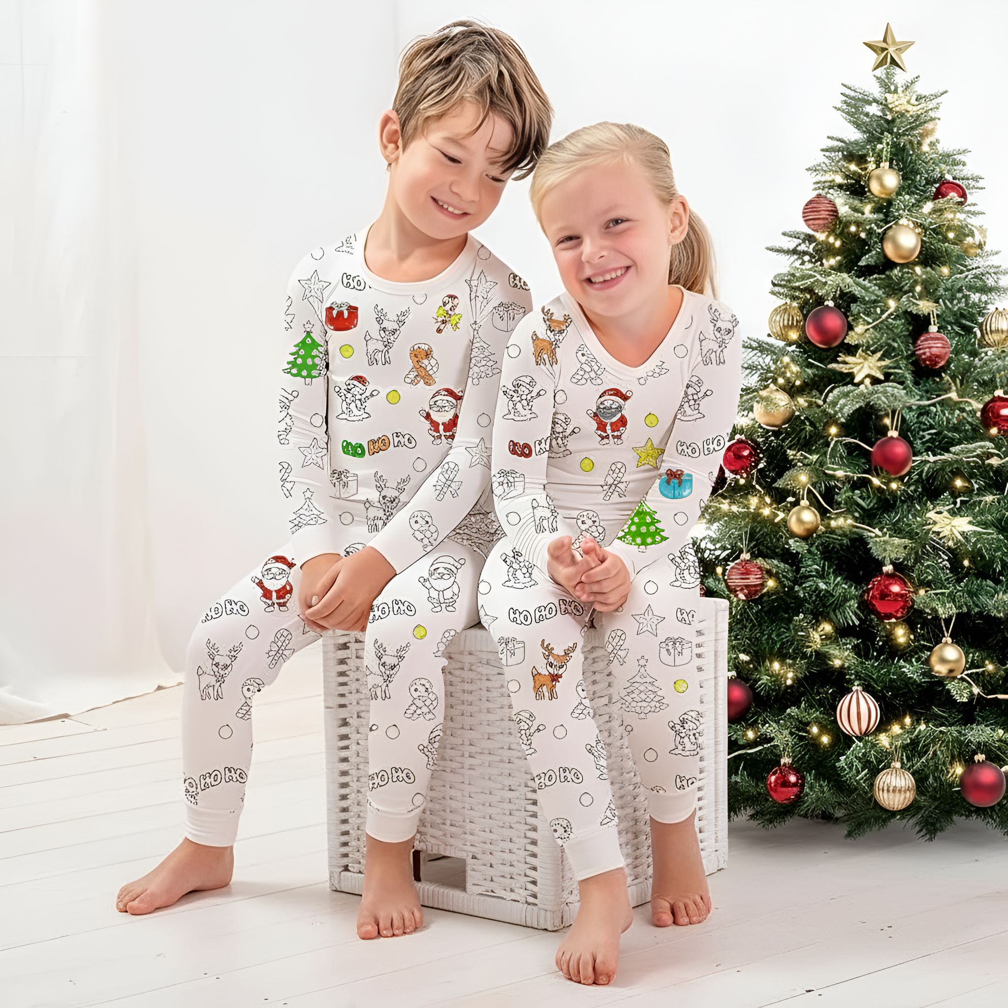 Creative Coloring Pajama Set For Kids