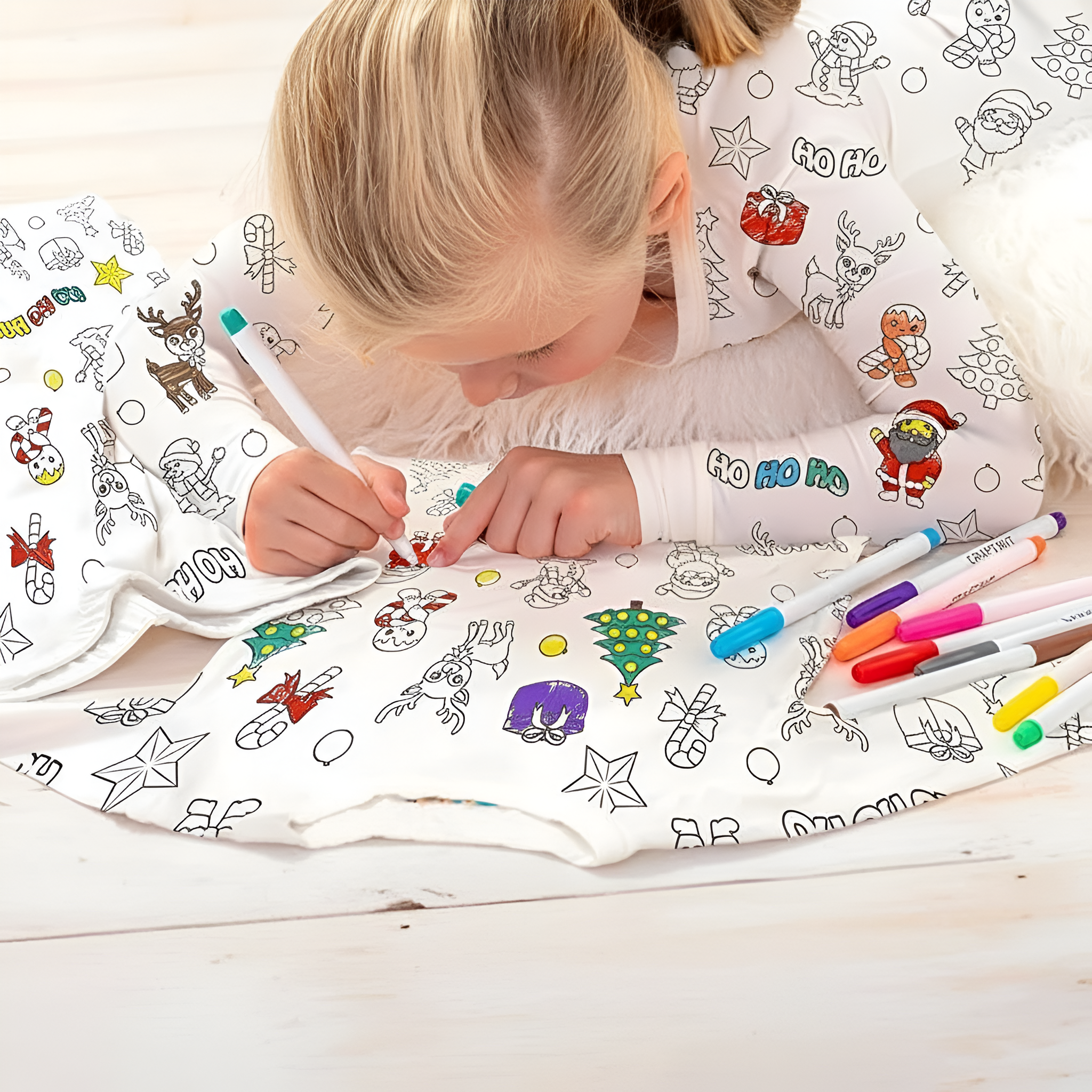 Creative Coloring Pajama Set For Kids