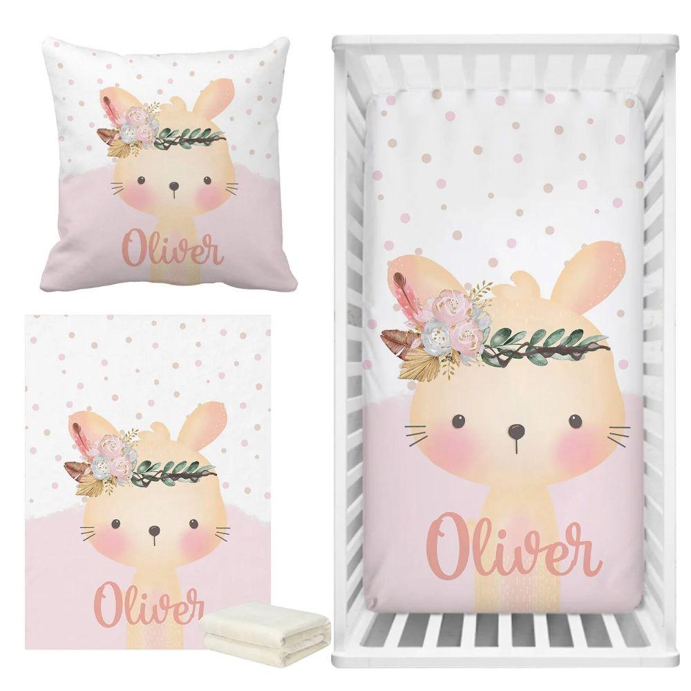 Custom Boho Bunny Bedding Set-Children Pajamas
