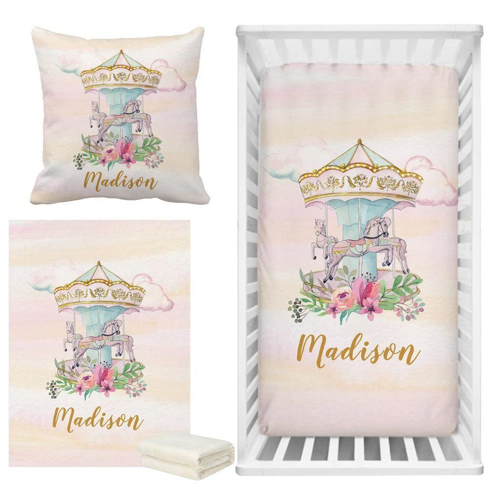 Custom Name Carousel Nursery Bedding Set-Children Pajamas