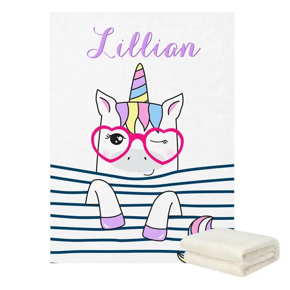 Custom Name Unicorn Blanket-Children Pajamas