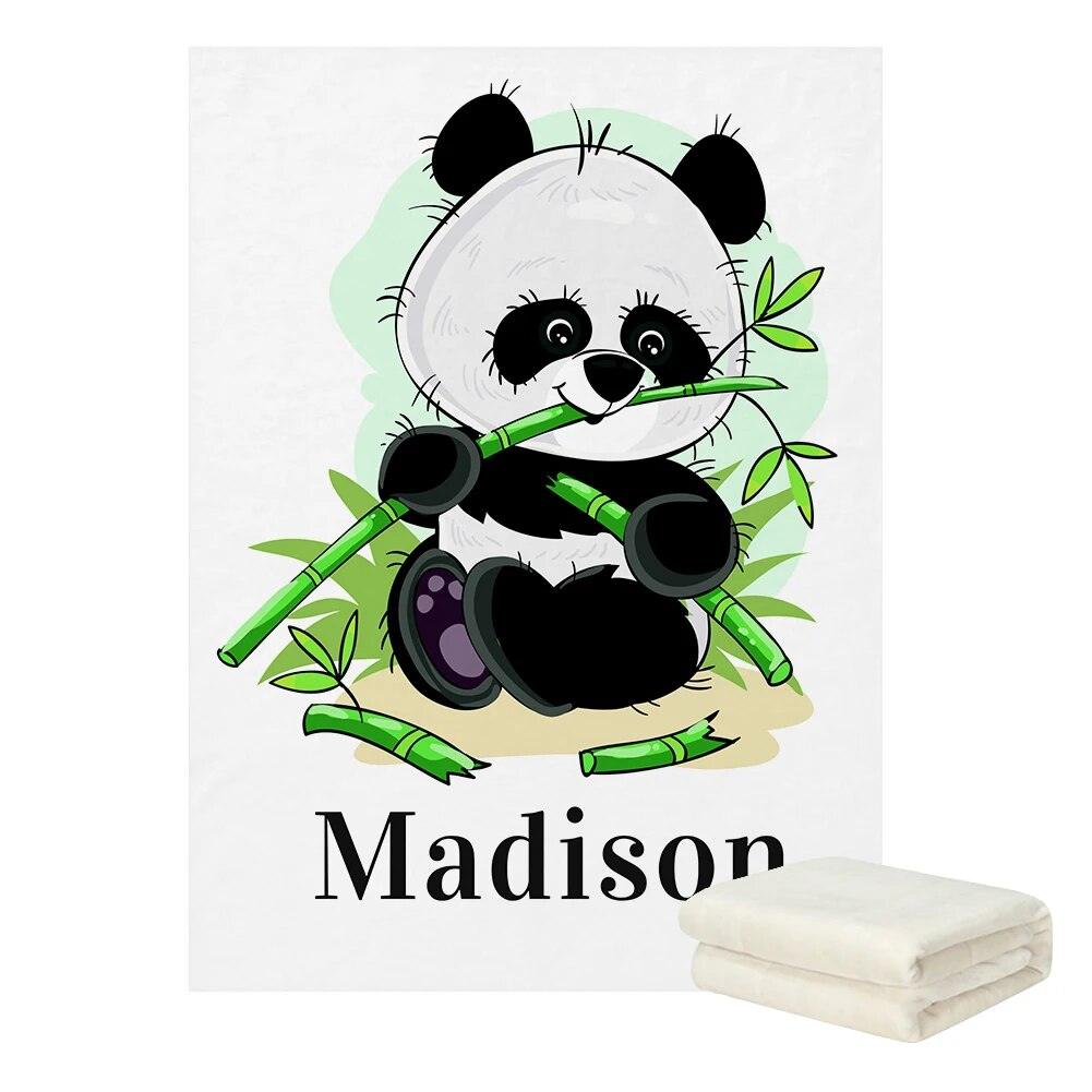 Panda Floral Name Blanket-Children Pajamas