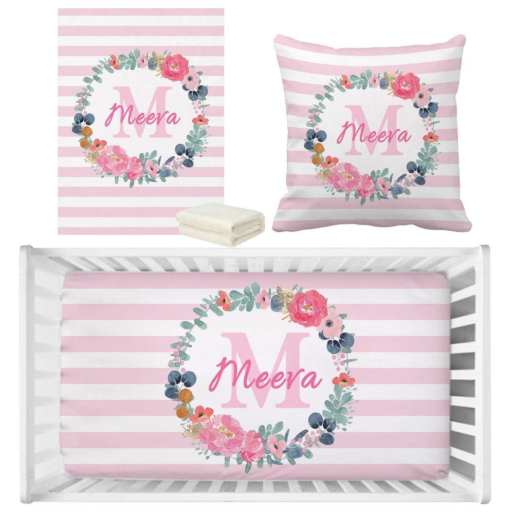 Custom Name Flowers Bedding-Children Pajamas