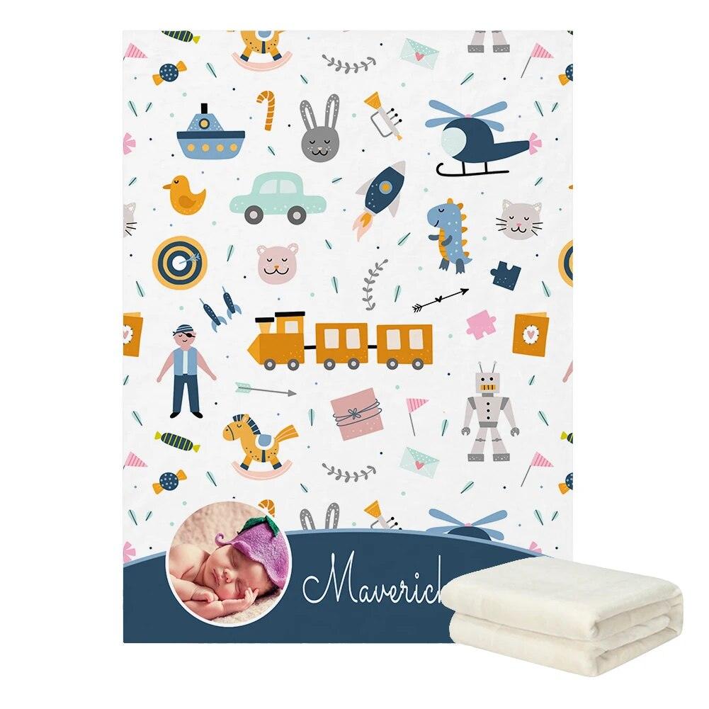 Custom Name Photo Blanket-Children Pajamas