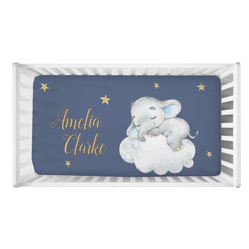 Custom Name Elephant Star Moon Bedding-Children Pajamas