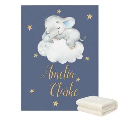 Custom Name Elephant Star Moon Bedding-Children Pajamas