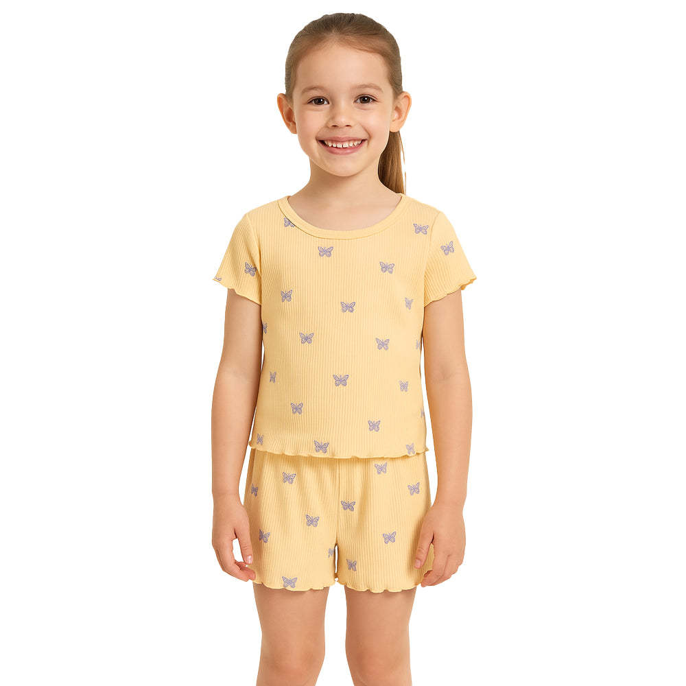 Vibrant Art Printed Pajama Top And Shorts Set