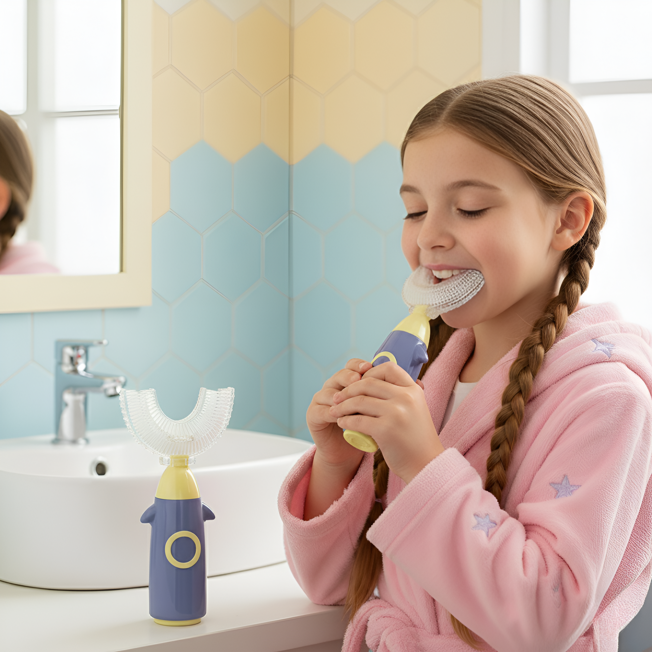 U Shaped Silicone Soft Bristle Manual Cleaning Brush For Kids