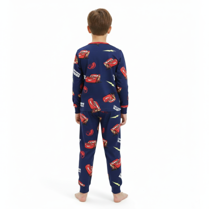 2 Piece Racing Car Print Sleepwear Pajama Set