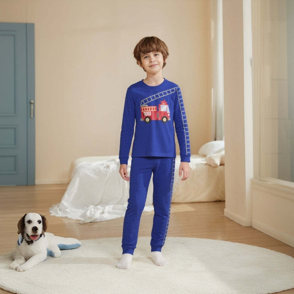 Organic Cotton Digger Truck Pajamas Set