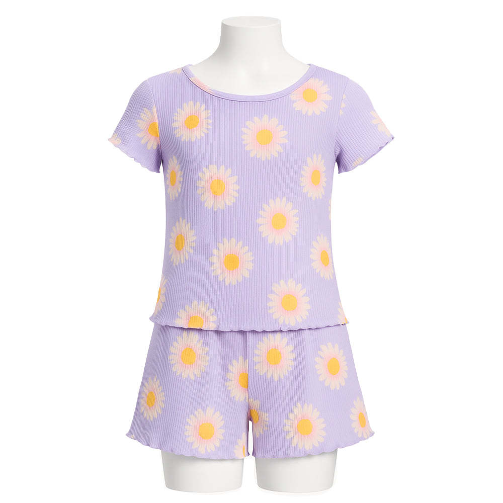 Vibrant Art Printed Pajama Top And Shorts Set