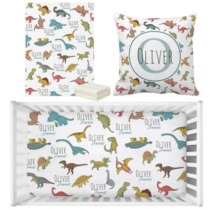 Personalized Dinosaur Crib Bedding-Children Pajamas
