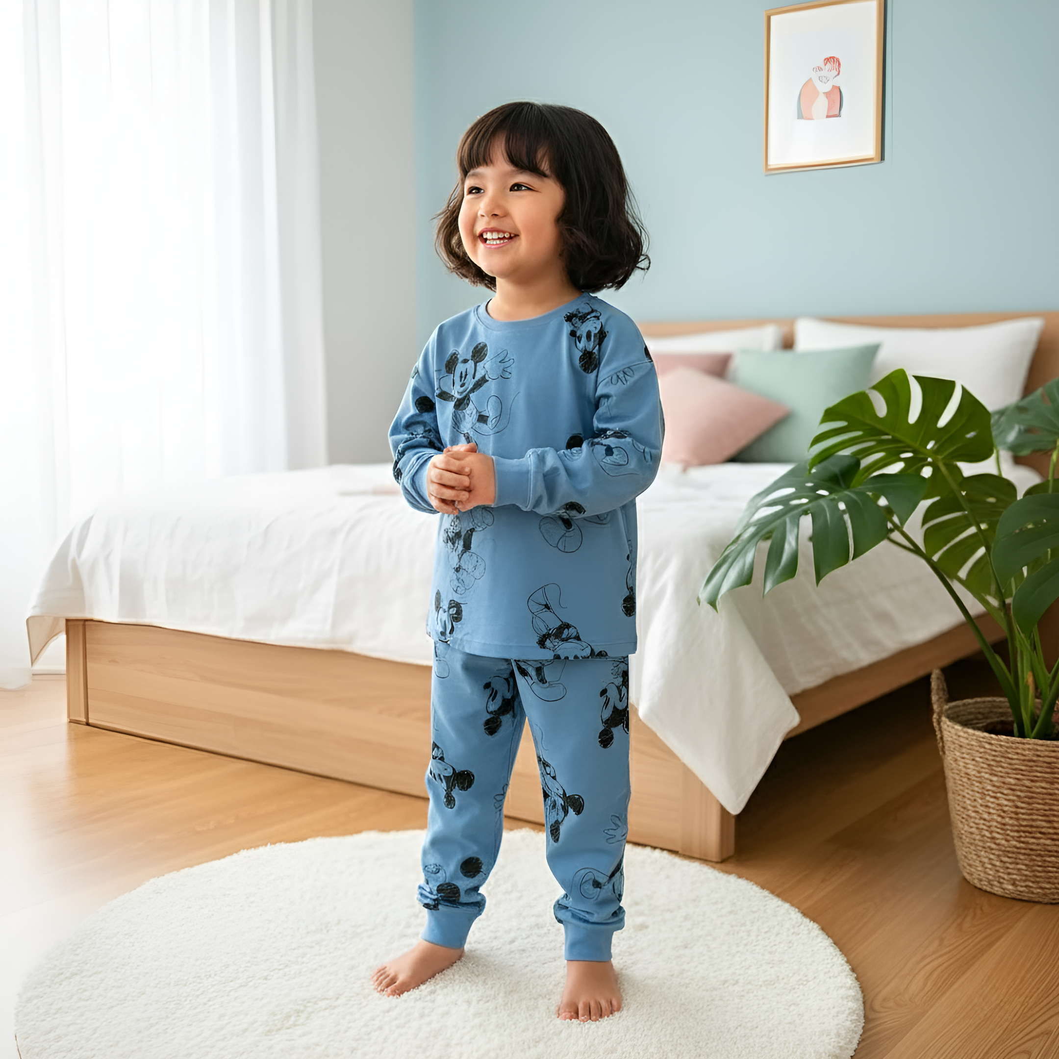 Mouse Printed Cotton Pajama Set