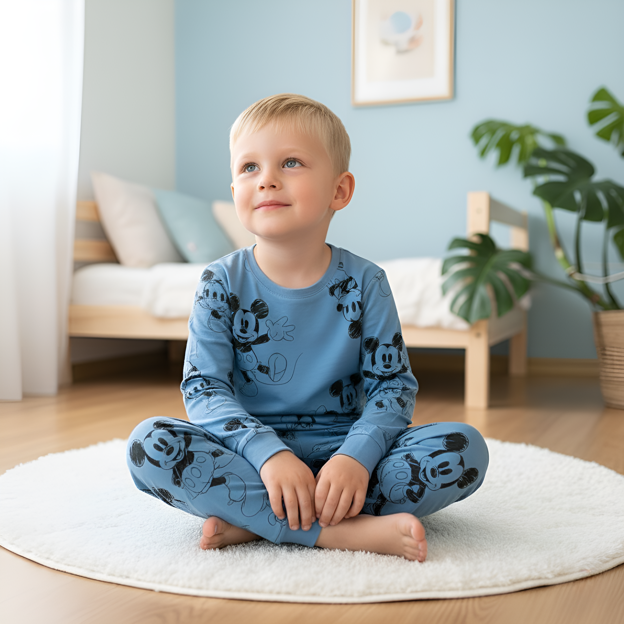 Mouse Printed Cotton Pajama Set