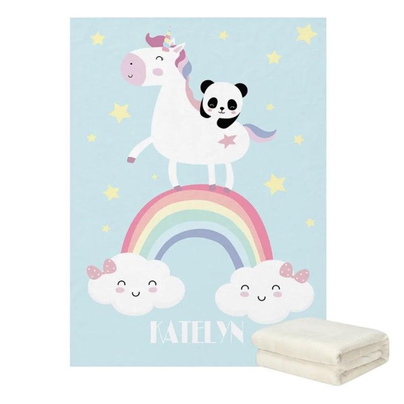 Personalized Unicorn Panda Blanket-Children Pajamas