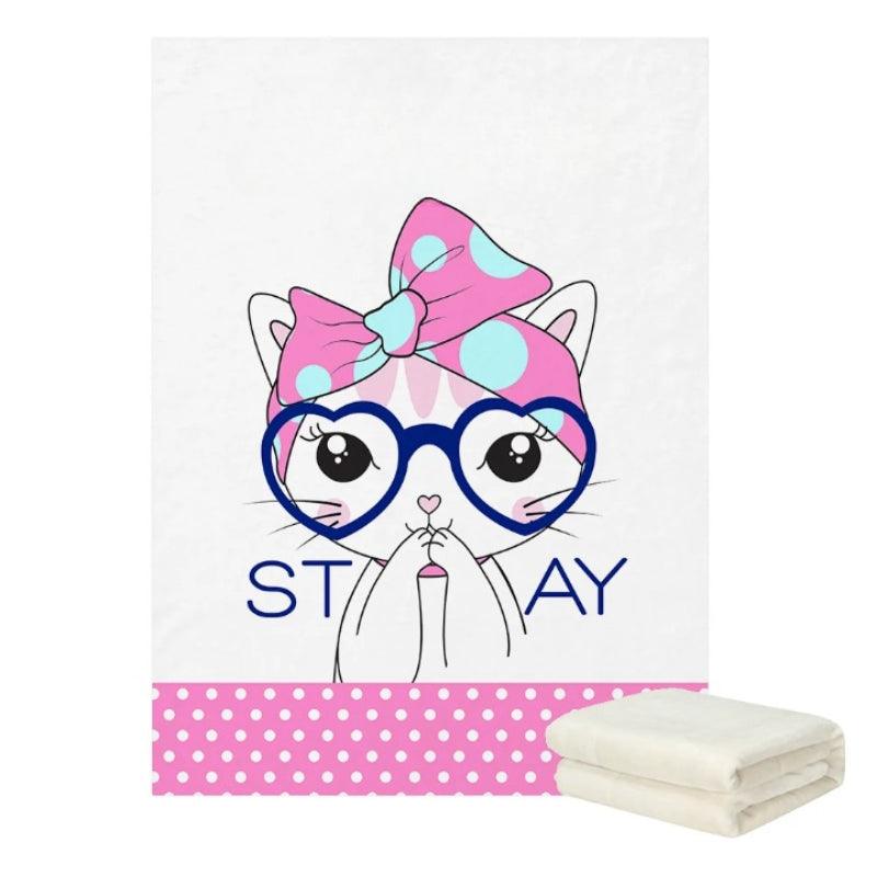 Cat Fleece Blanket – Personalized Coral Throw for Pampered Pets-Children Pajamas