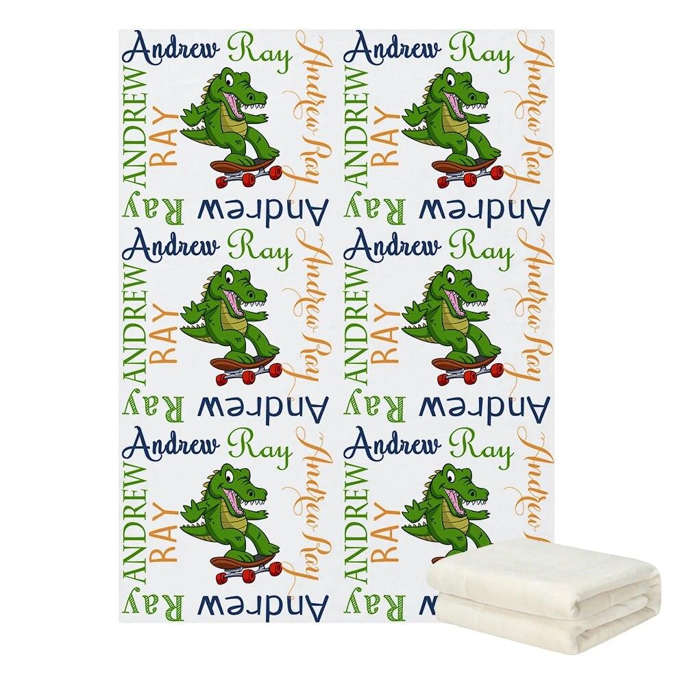 Personalized Dinosaur Bedding Blanket-Children Pajamas