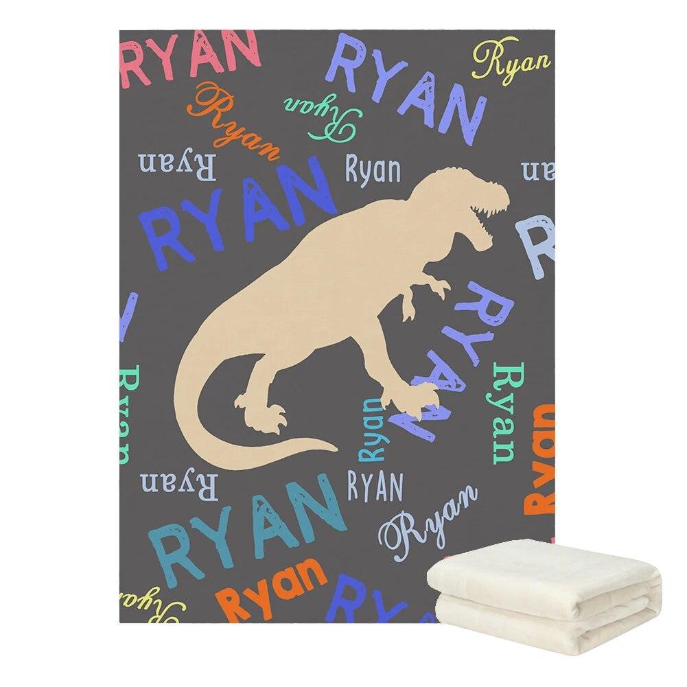 Personalized Dinosaur Bedding Blanket-Children Pajamas