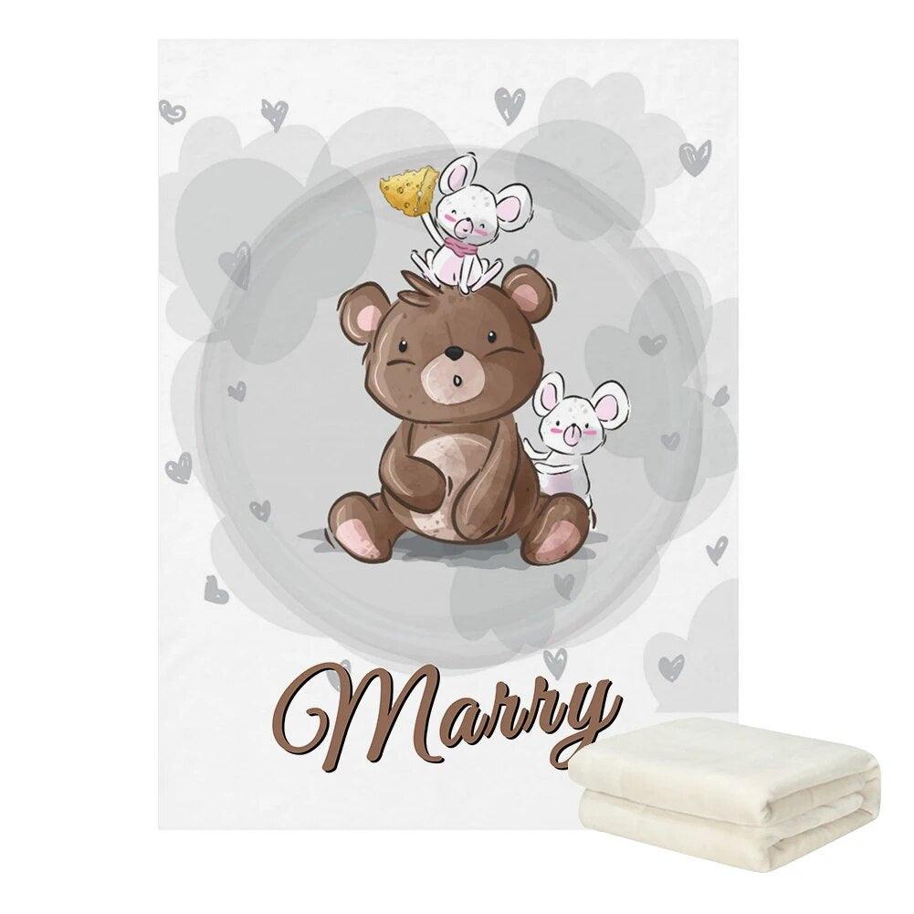 Personalized Bear Name Blanket – Soft, Custom Baby Gift-Children Pajamas