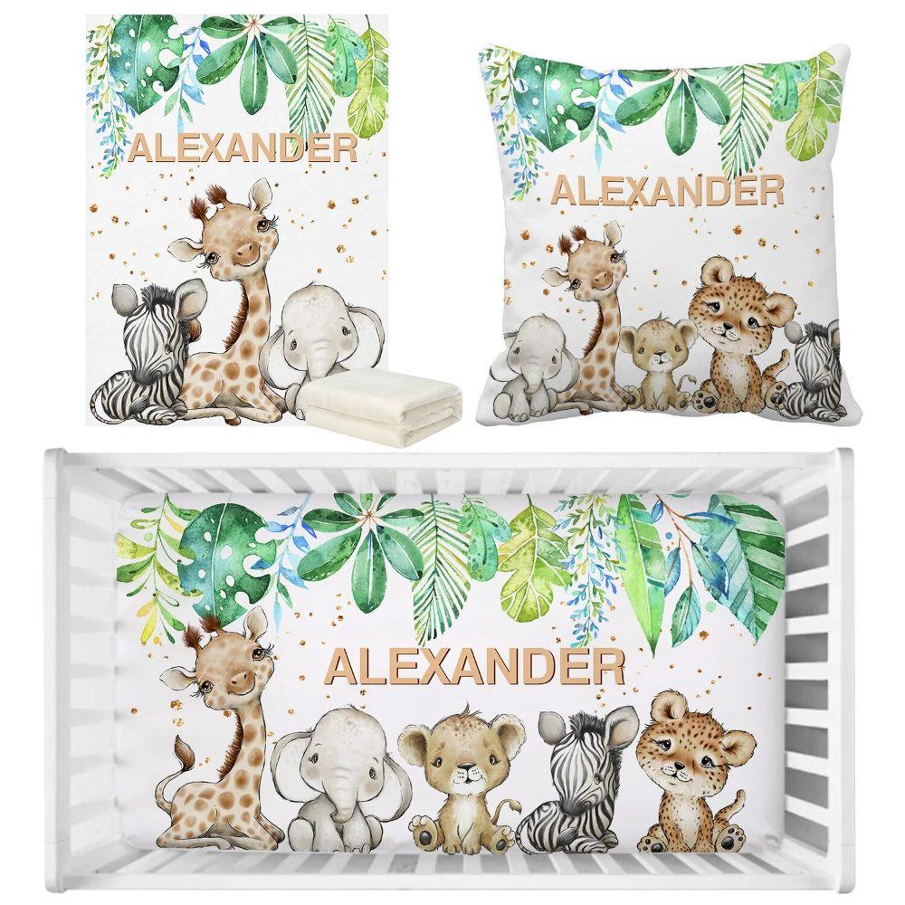 Personalized Jungle Bedding Set-Children Pajamas
