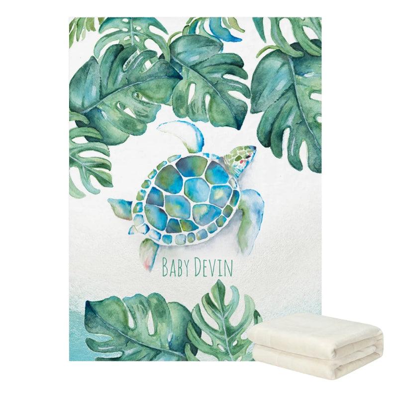 Underwater Baby Blanket – Personalized Sea Life Fleece for Kids-Children Pajamas