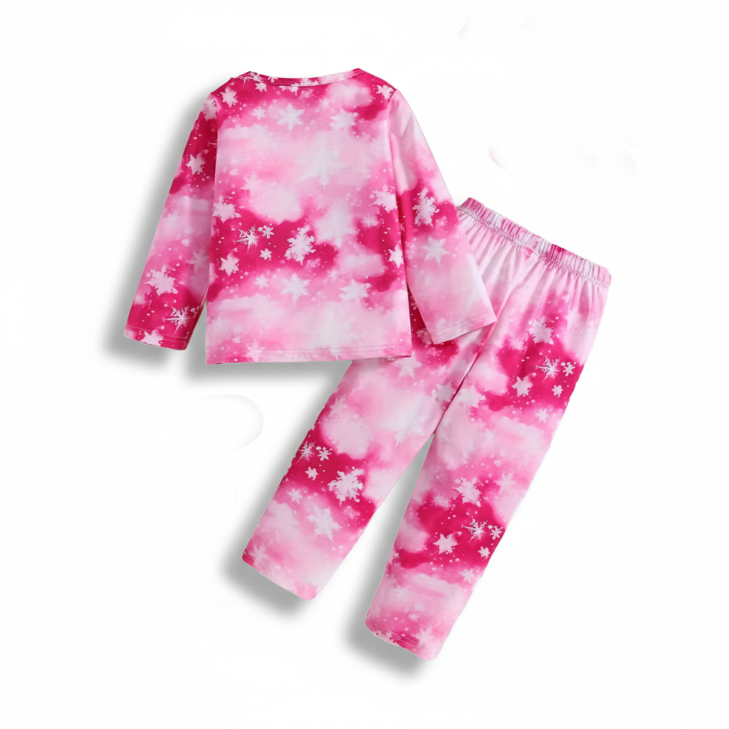 Princess Snowman Printed Kids Pajama Set