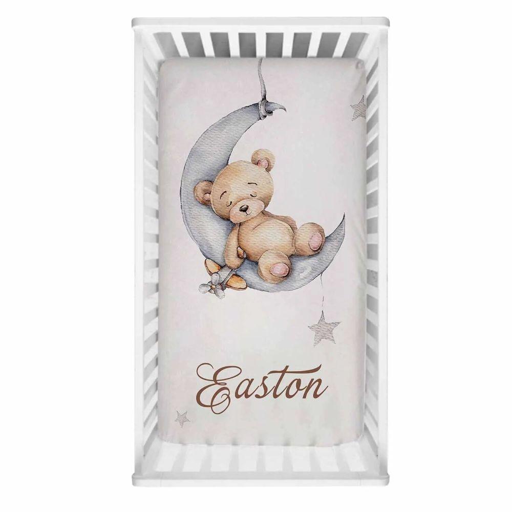 Custom Name Sleeping Bear Crib Bedding-Children Pajamas