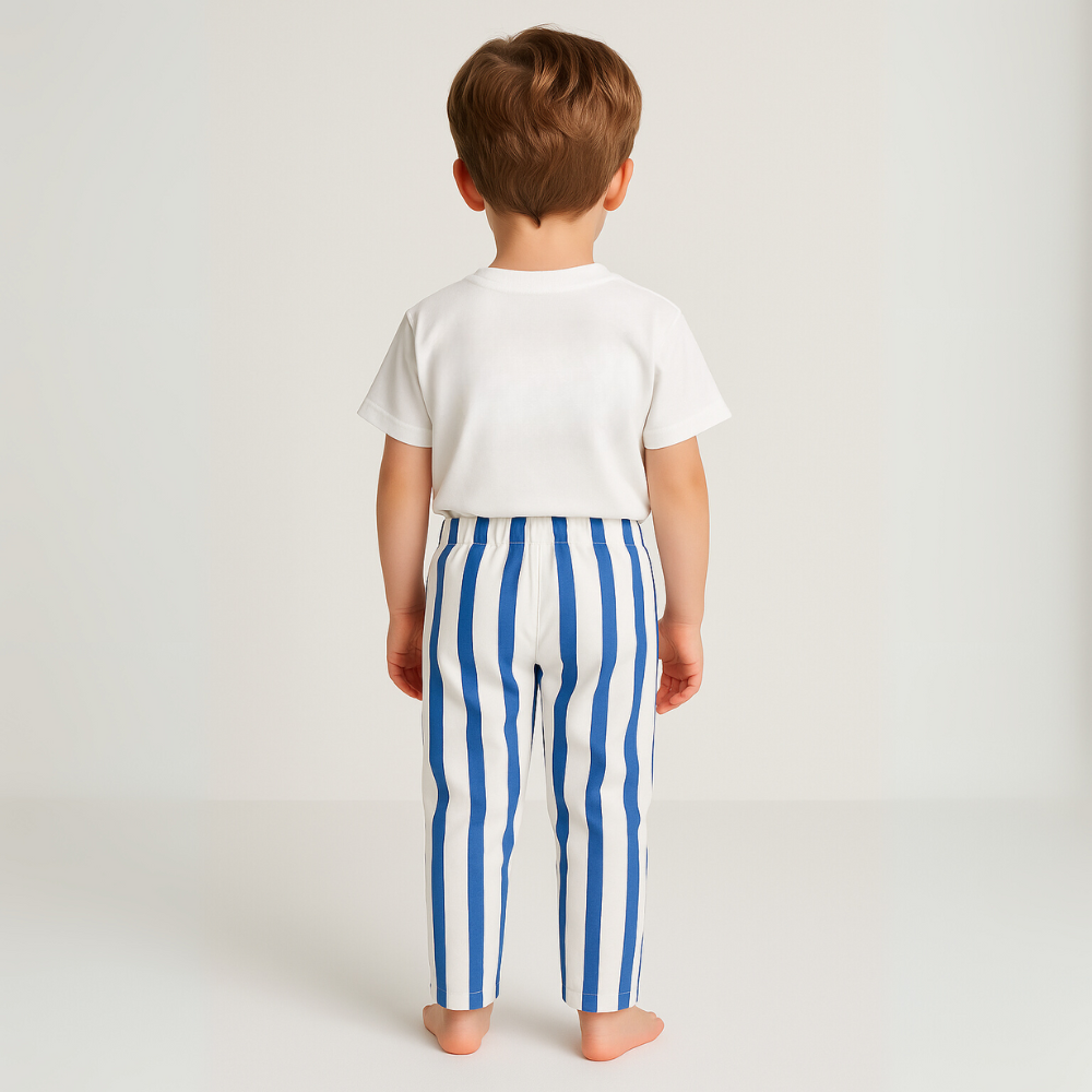 Baby Vertical Striped Cotton 2 Piece Outfit Set