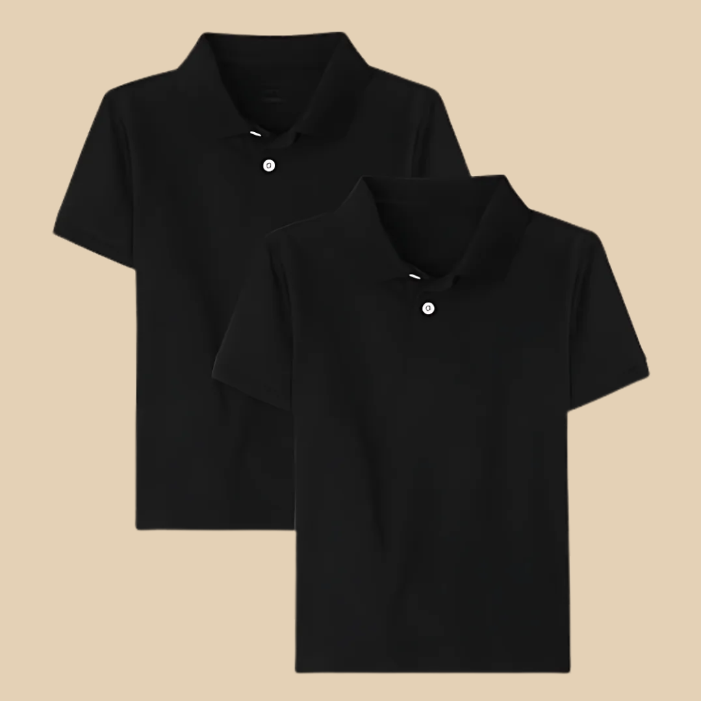 Pack Of 2 Boys Multipack Short Sleeve Pique Polo T Shirts