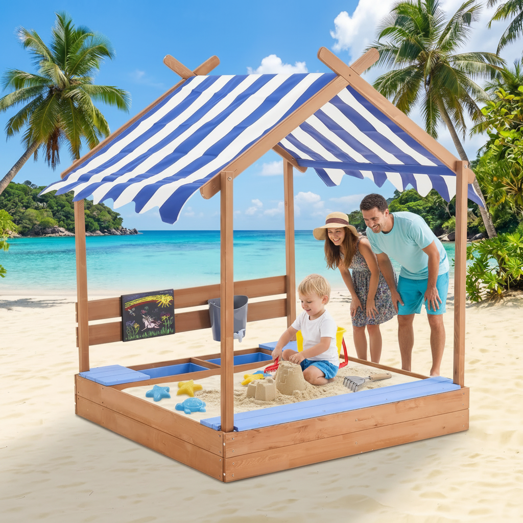 Wooden Sandboxes With Roof Sand Box Play W Canopy